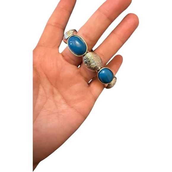 New Paparazzi Blue & Gold Stretch Bracelet Accessory Jewelry - Picture 8 of 8